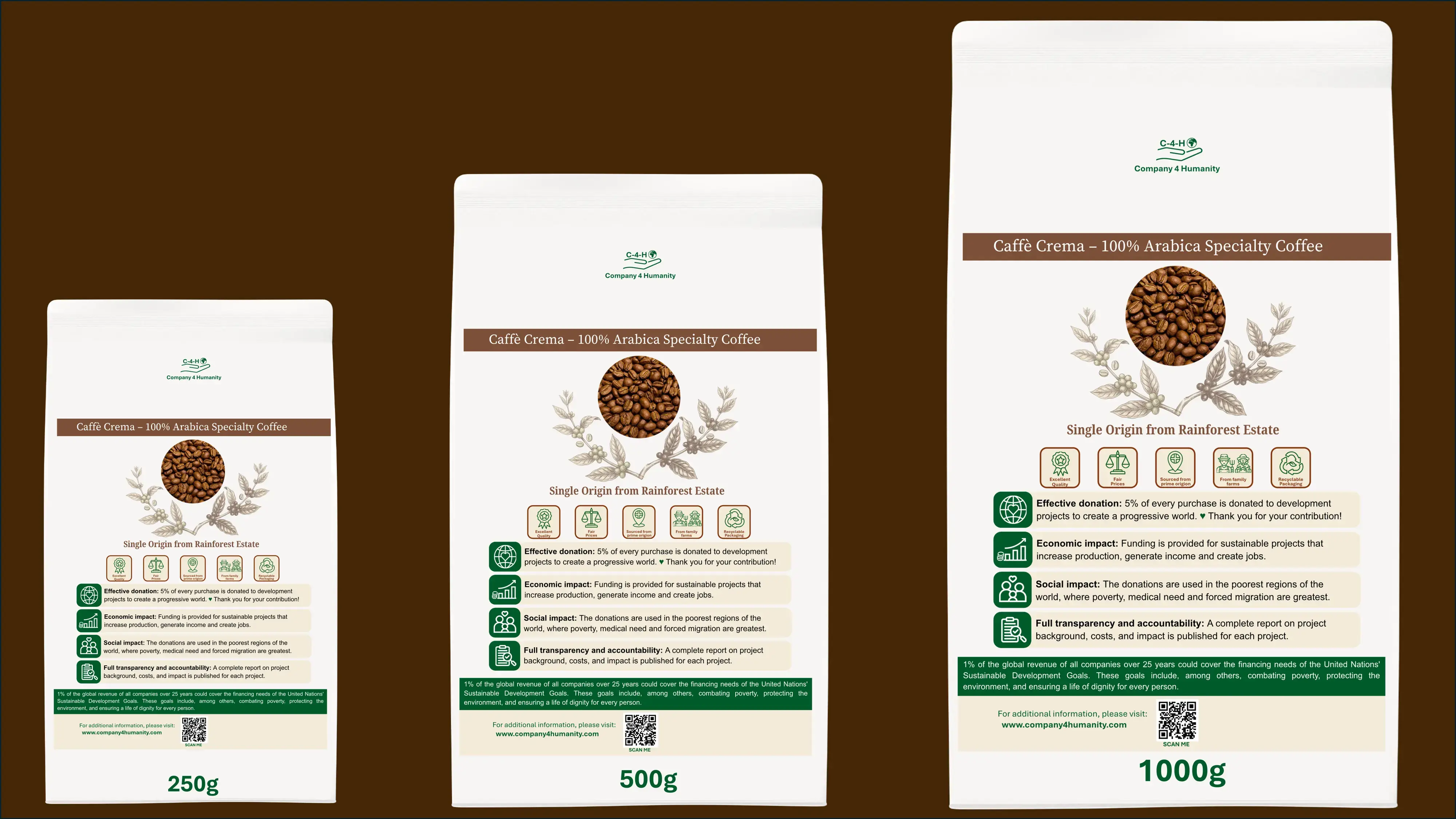 250 g, 500 g or 1 kg