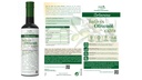 DE | Verpackung | Sortenrein und kaltgepresst | Natives Olivenöl extra in der dunklen Glasflasche – mit allen Infos zu Herkunft, Nährwerten und Wirkung auf dem Etikett.