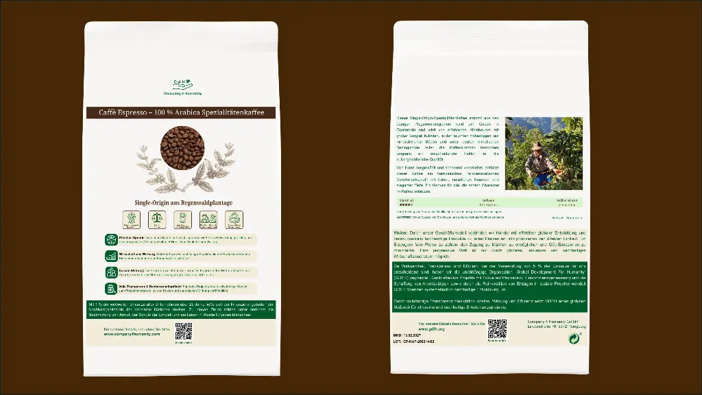 DE | Verpackung | Frisch und aromadicht verpackt | Espresso aus 100 % Arabica-Spezialitätenkaffee – mit allen Infos zu Herkunft und Wirkung direkt auf der Packung.