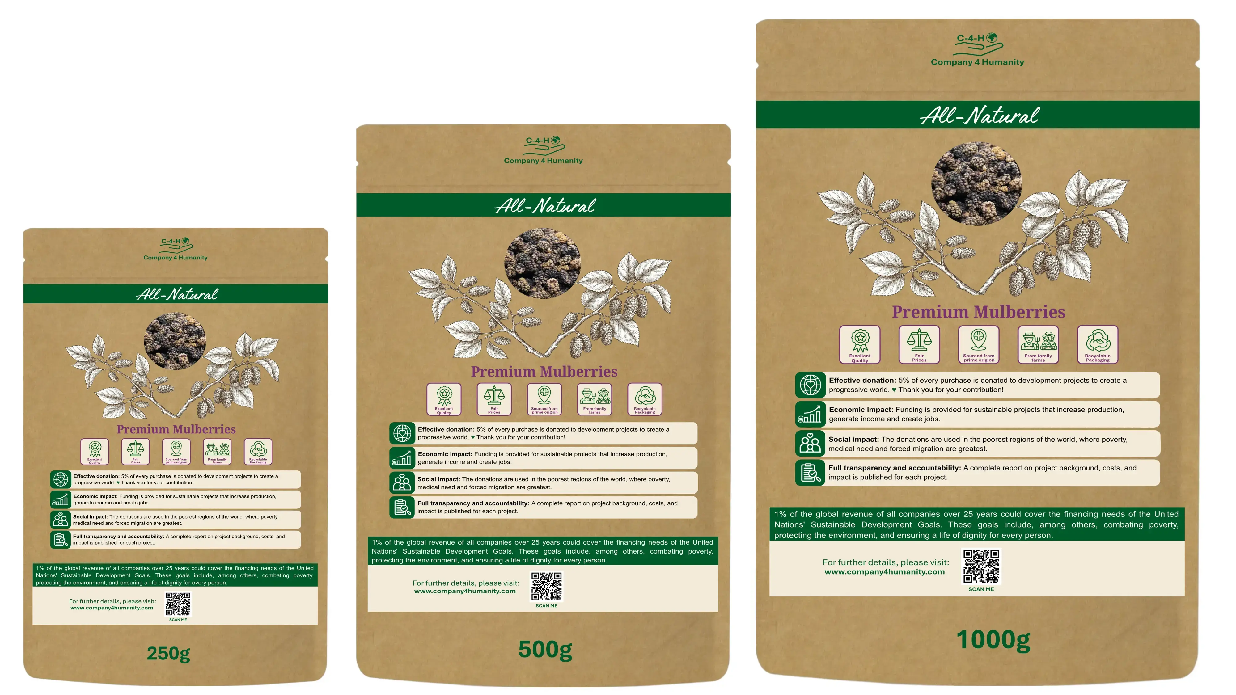 250 g, 500 g or 1 kg
